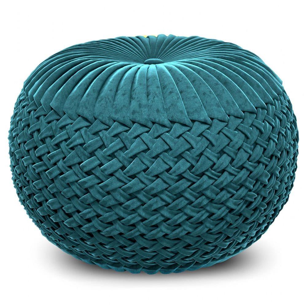 Simpli Home Grafton Velvet Pouf