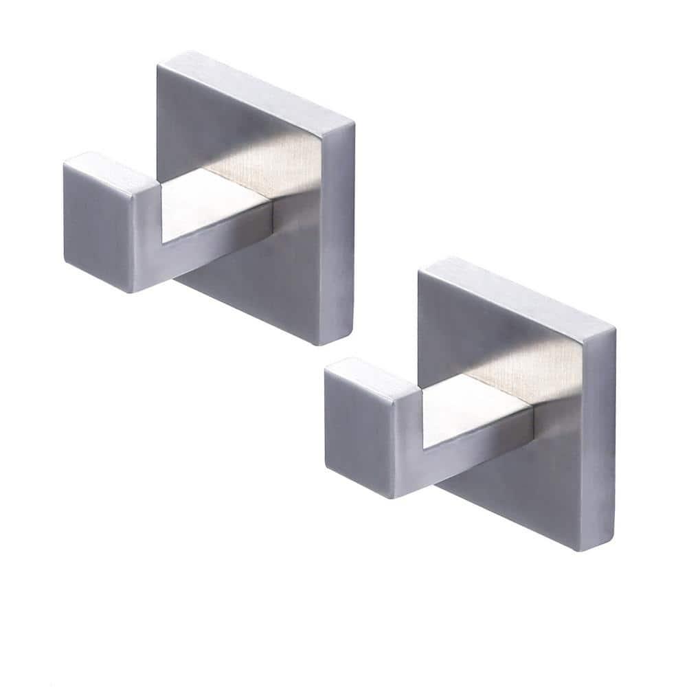 GERZWY Brushed Stainless Steel Towel Hook Robe Hook Coat Hook Heavy Duty Wall Mounted Luxury Hooks for Bathroom Hotel 2 Pack FG1607-2LS