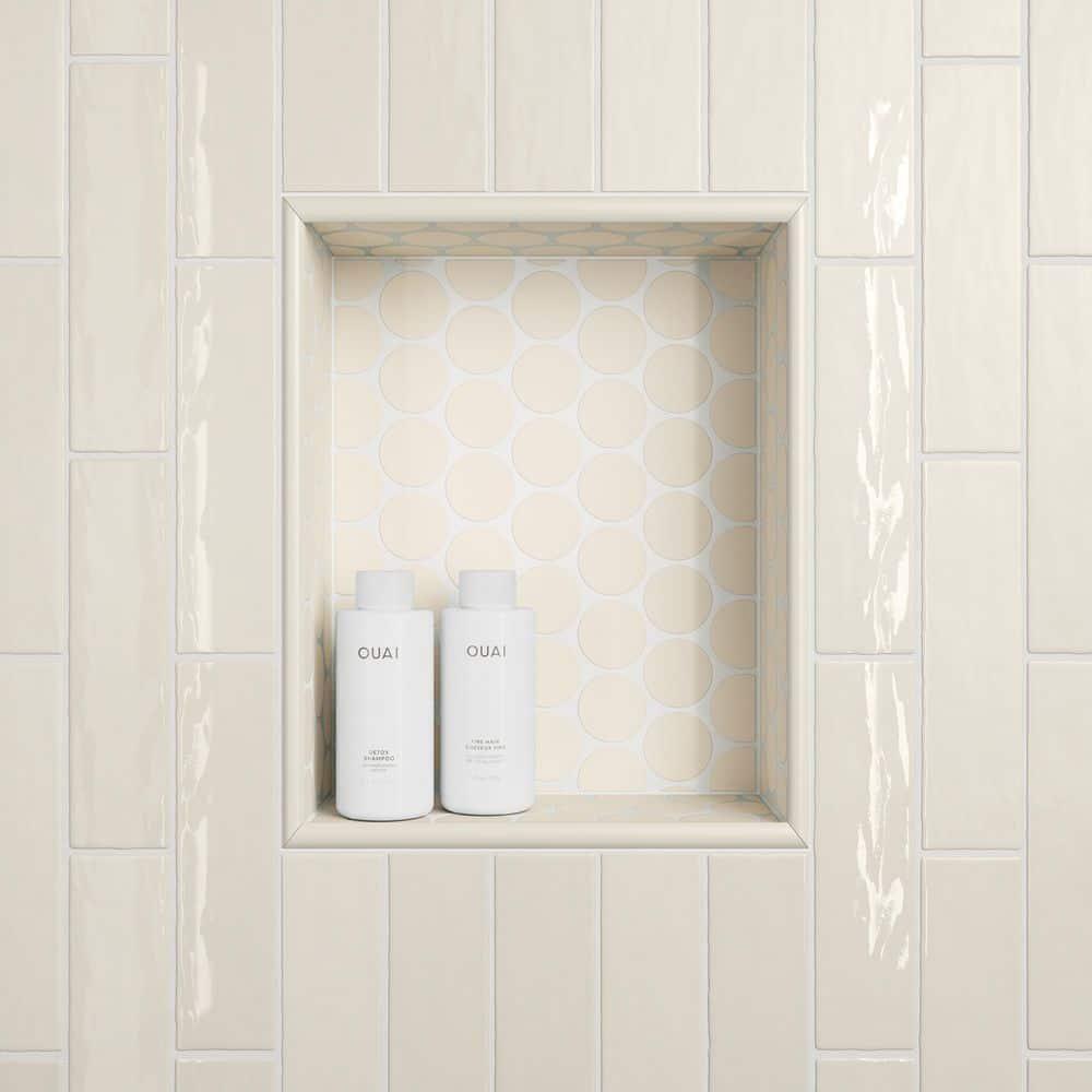 Bedrosians Marin 0.5" x 12" Jolly Miter Edge Ceramic Trim in Sand Dollar