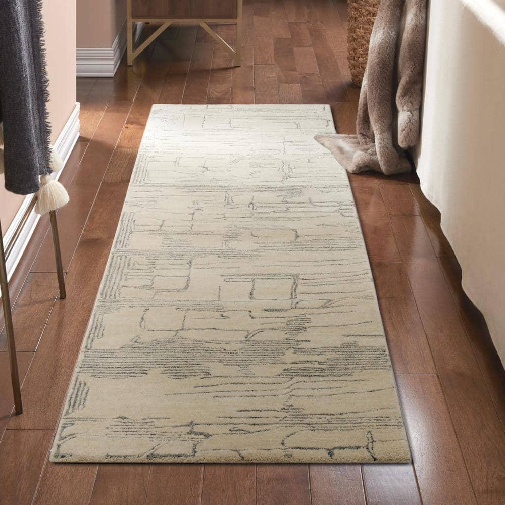 Town & Country Luxe Remin Abstract Line Art Handcrafted Area Rug Beige/Blue