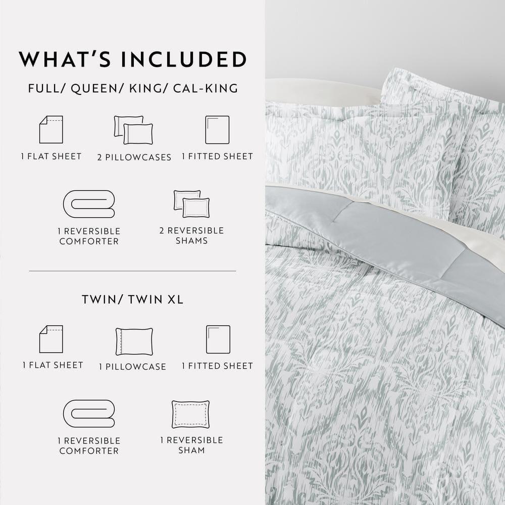 IEnjoy Home 7-Piece Bedding Bundle - Pattern Comforter and Sheet Set