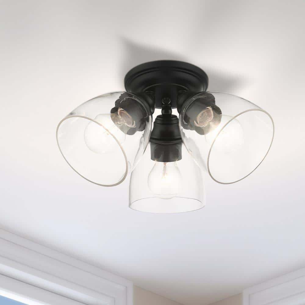 Livex Lighting Montgomery 3 - Light Flush Mount in  Black