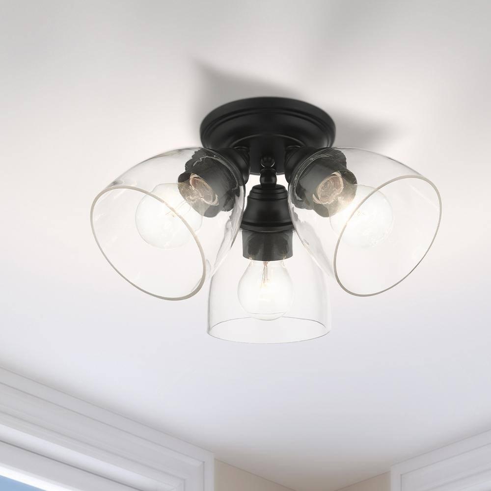 Livex Lighting Montgomery 3 - Light Flush Mount in  Black