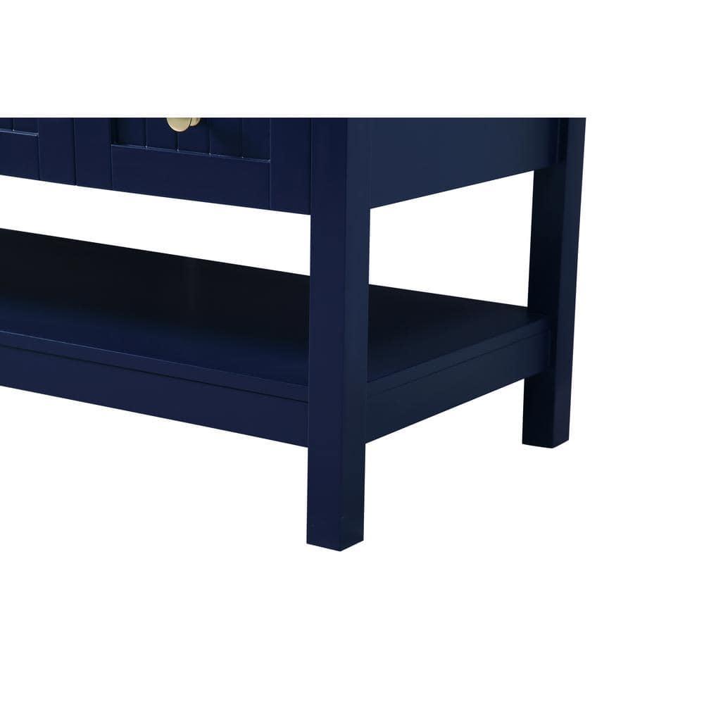 Elegant Decor Ralph 48" MDF Wood and Steel Vessel Sink Bathroom Vanity in Blue