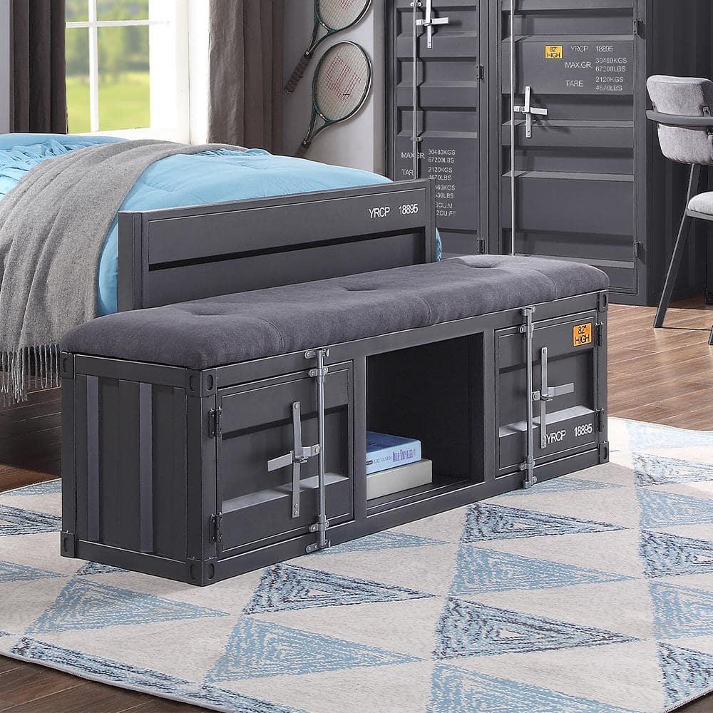 Acme Cargo Fabric Upholstered Storage Bench