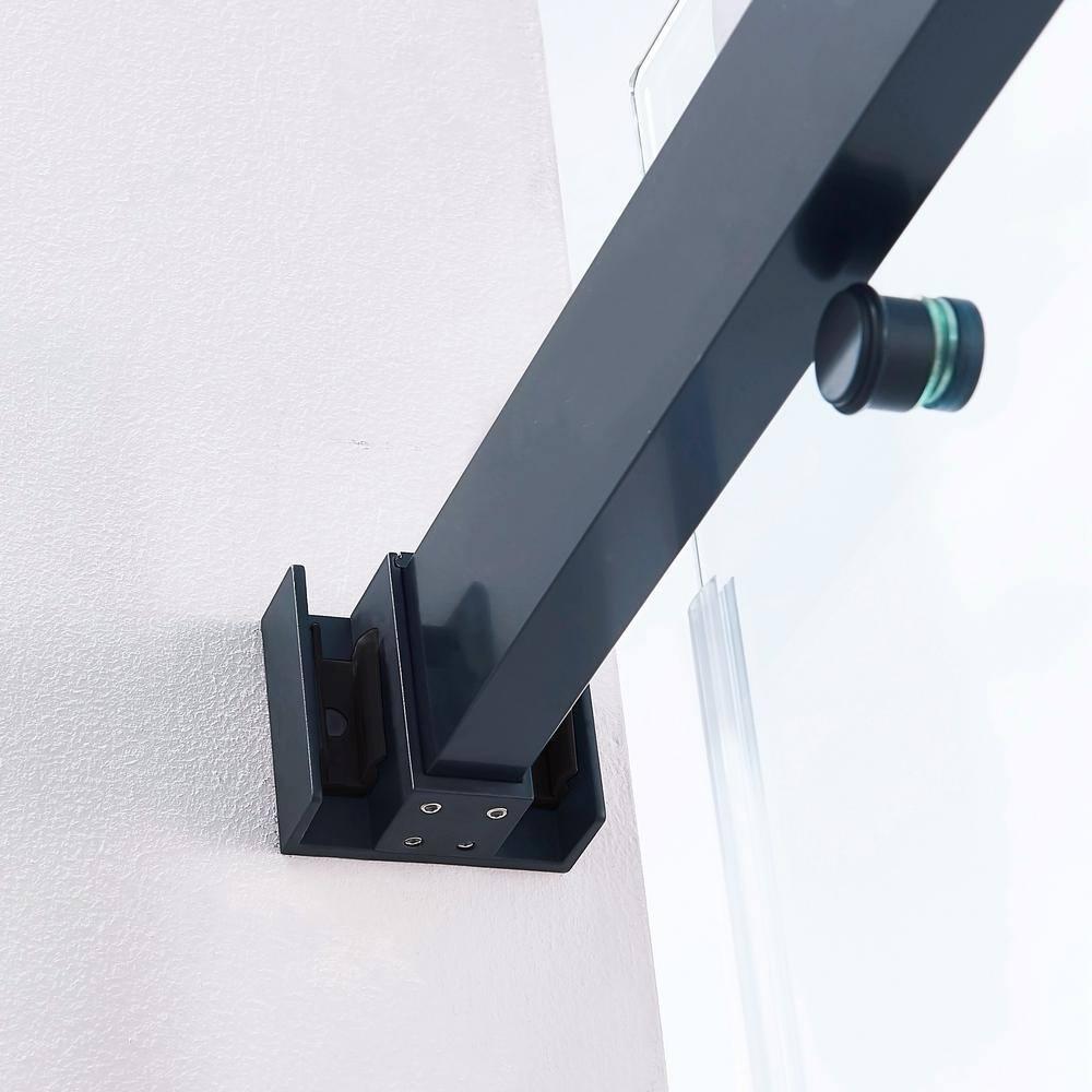 LAWRENCE 56-60"W X 75"H Frameless Double Sliding Shower Door, 304 Stainless Steel In Matte Black, 5/16" (8Mm) Thick SGCC Tempered Clear Glass. | Wayfair