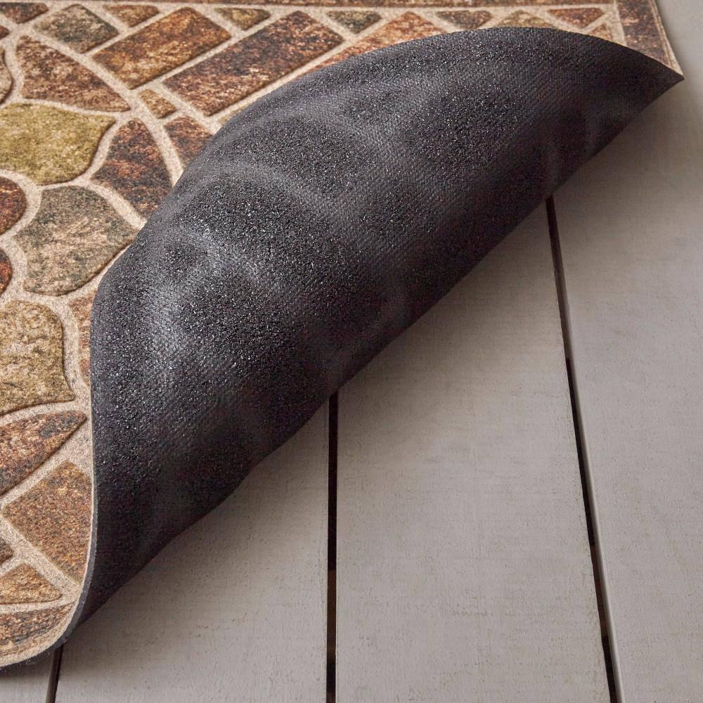 Mainstays Stone Estate Low Pile Moisture Absorbent Polyester Rubber Backed Floral Indoor/Outdoor Doormat, Multi, 2’ x 4’