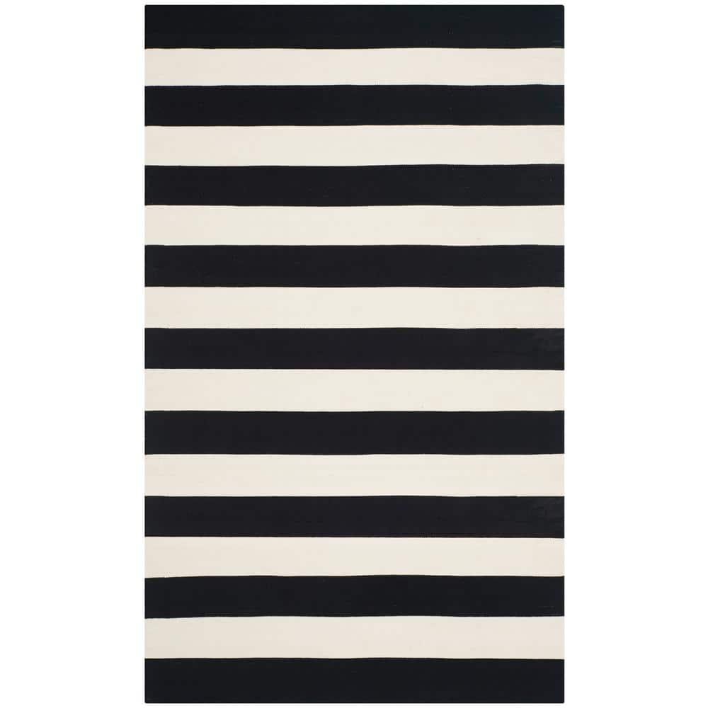 Montauk MTK712 Hand Woven Indoor Area Rug - Black/Ivory - 8'x10' - Safavieh