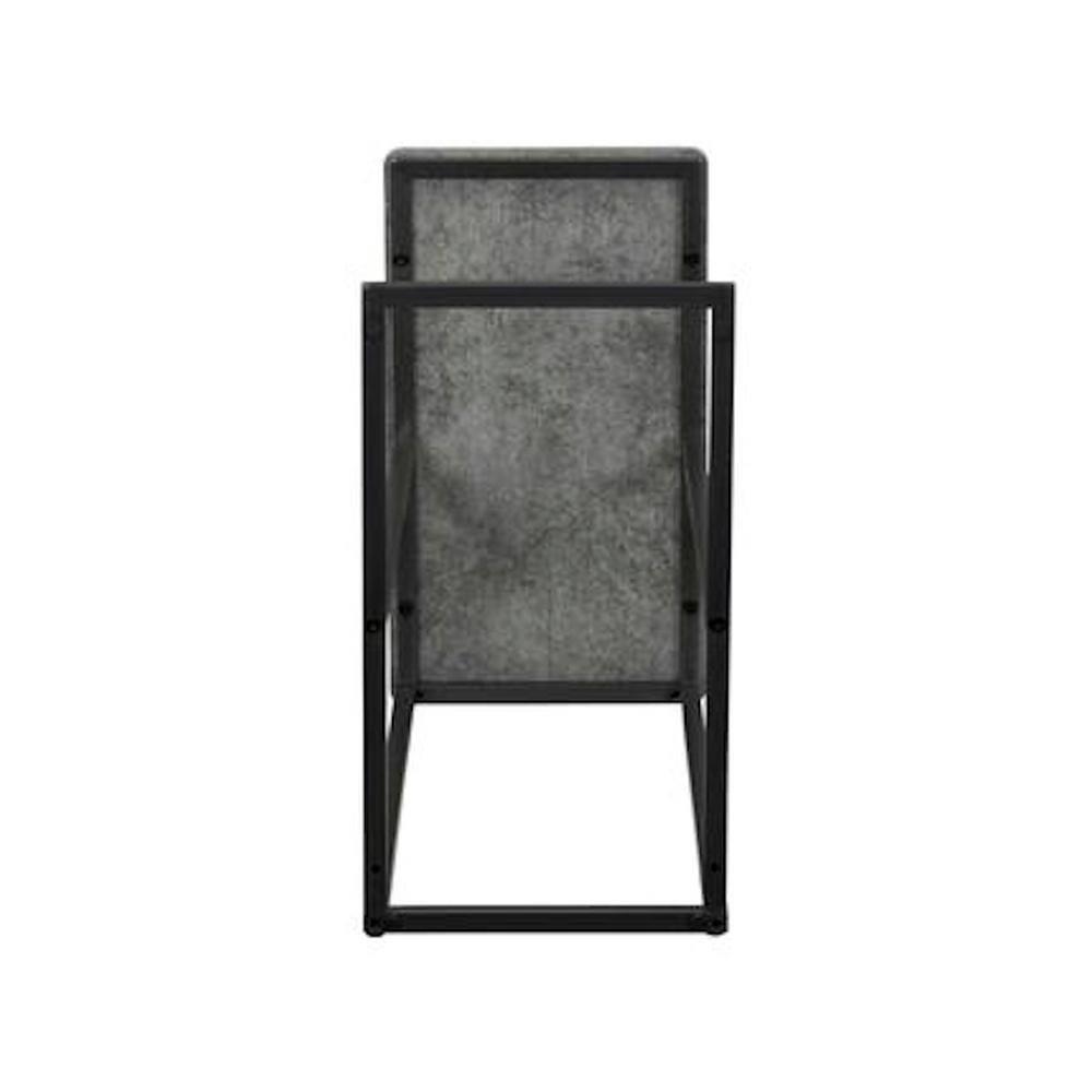 Household Essentials Jamestown C-Shaped End Table Slate Gray: Iron Frame, Particle Board Top, Assembly Required