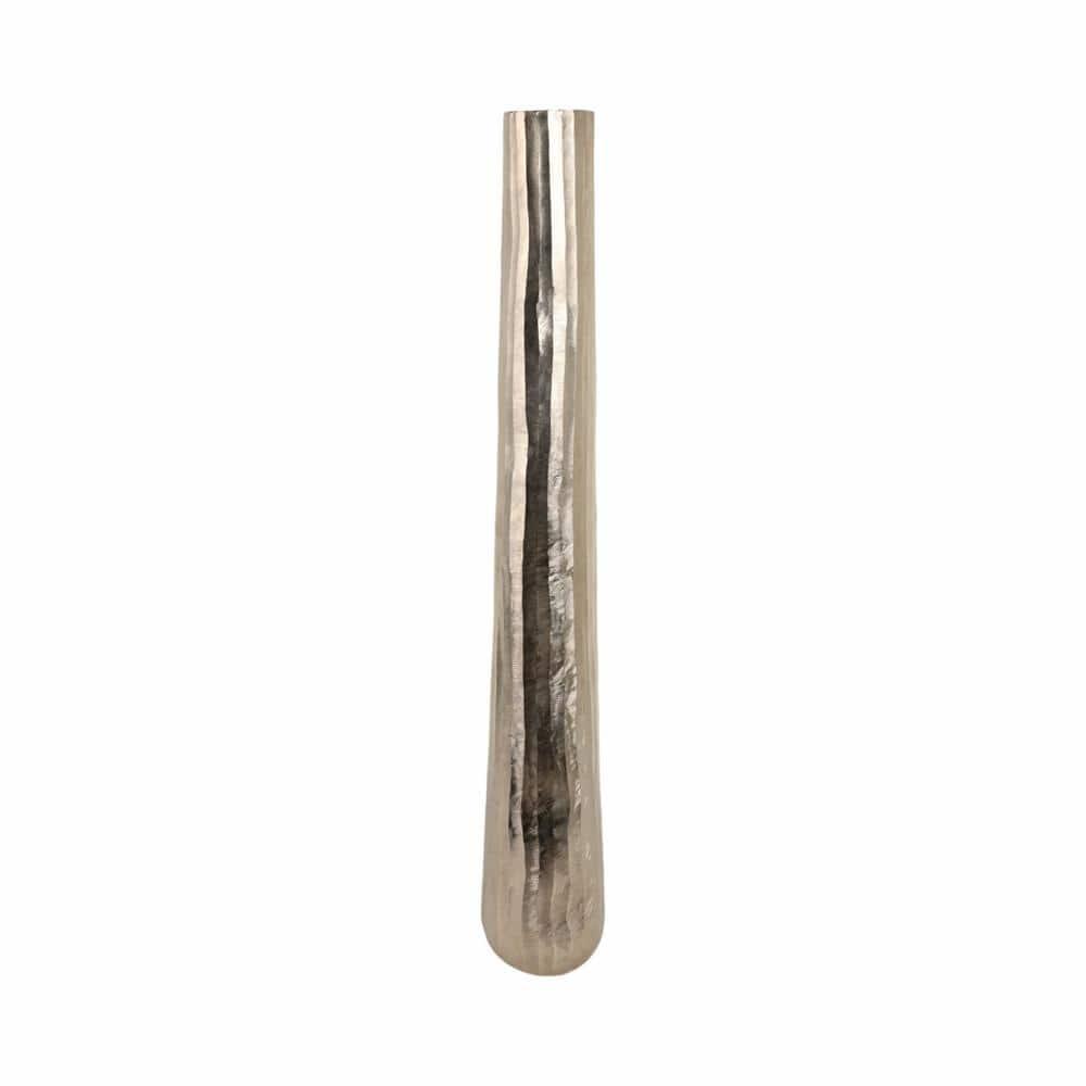 Sagebrook Home 58" Rounded Etched Metal Floor Vase, Silver | Perigold
