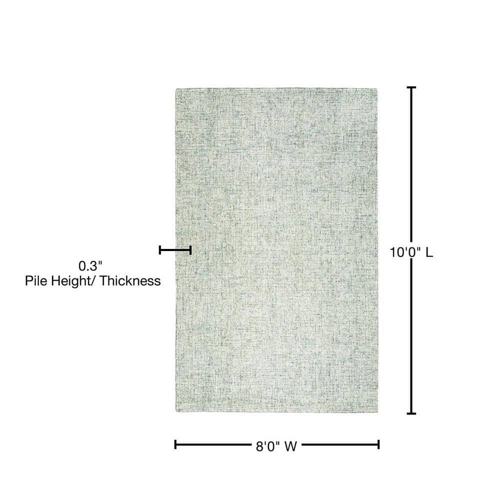 Britley Handmade Tufted Wool Area Rug in Light Green/Ivory