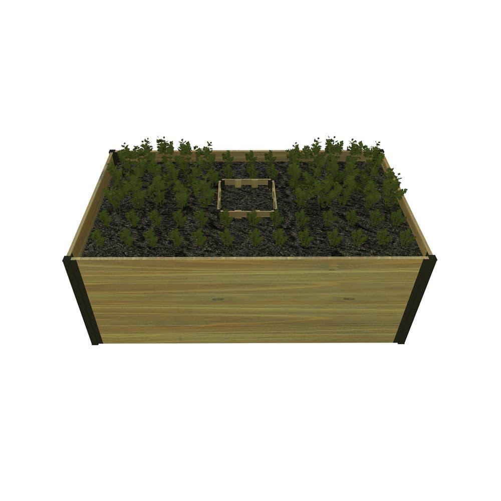 Vita Mezza 3' L x 5' W Cedar Keyhole Composting Garden, Golden Brown, VT17702