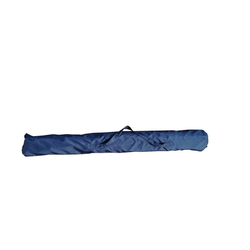 8 ft. Navy Blue Aluminum Market Umbrella with Black Pole and Resin Base