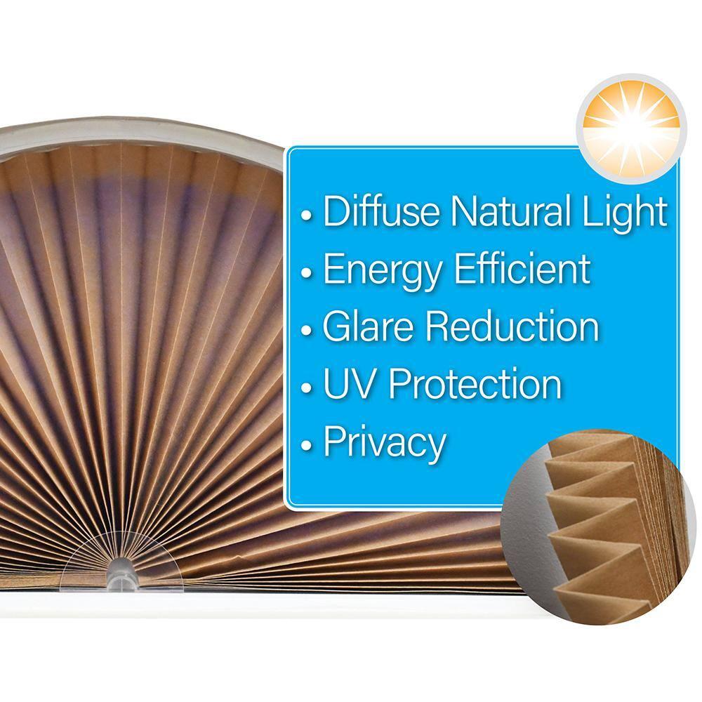 Redi Shade No Tools Original Arch Light Filtering Pleated Fabric Shade Natural, 72" x 36"