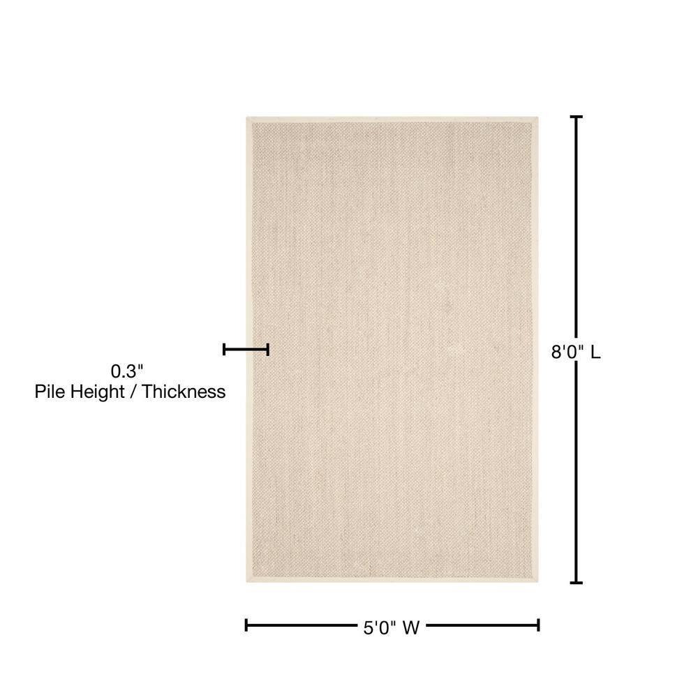 Natural Fiber NF143 Power Loomed Indoor Area Rug - Marble/Beige - 5'x8' - Safavieh