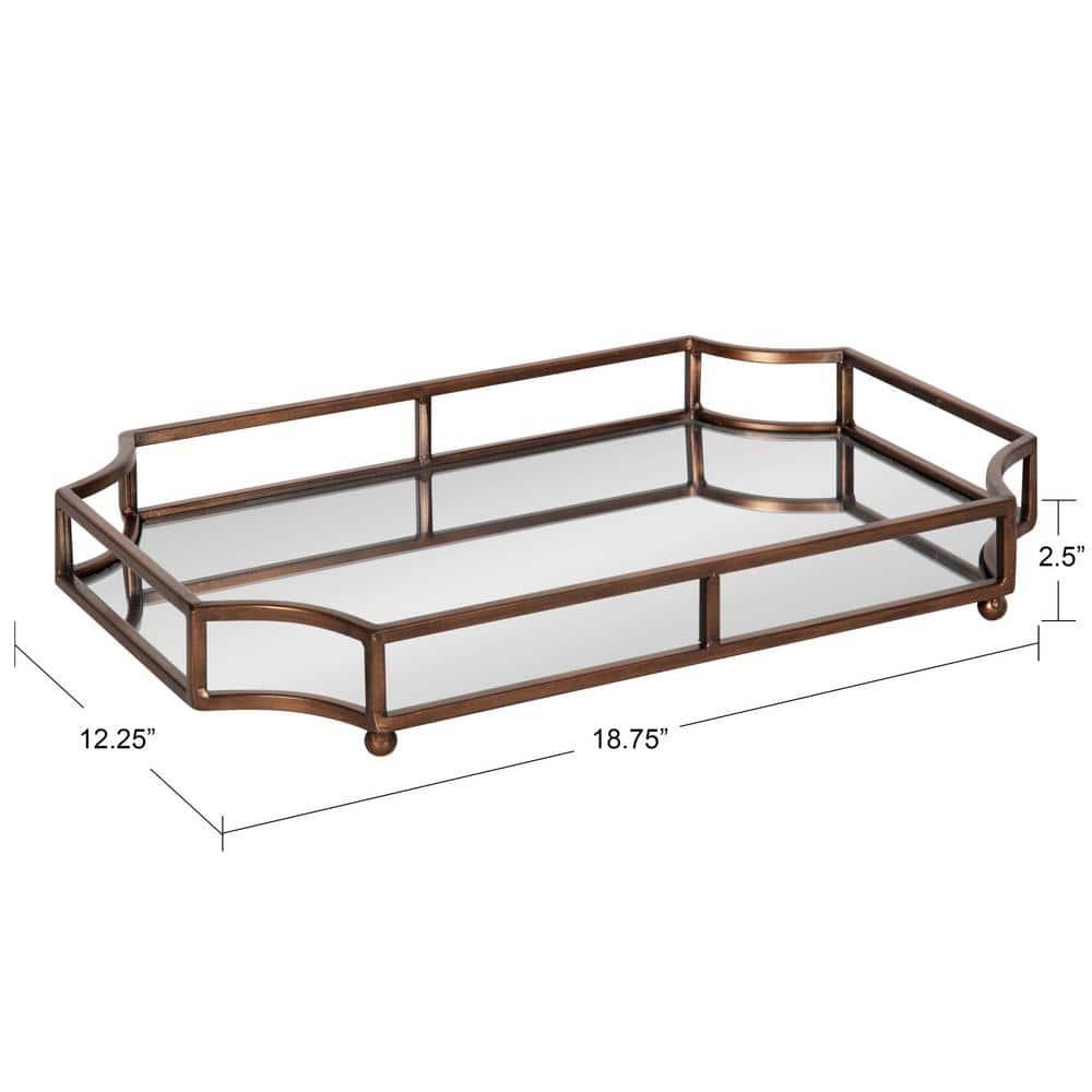 Kate and Laurel Ciel Tray, 19x13x3, Bronze