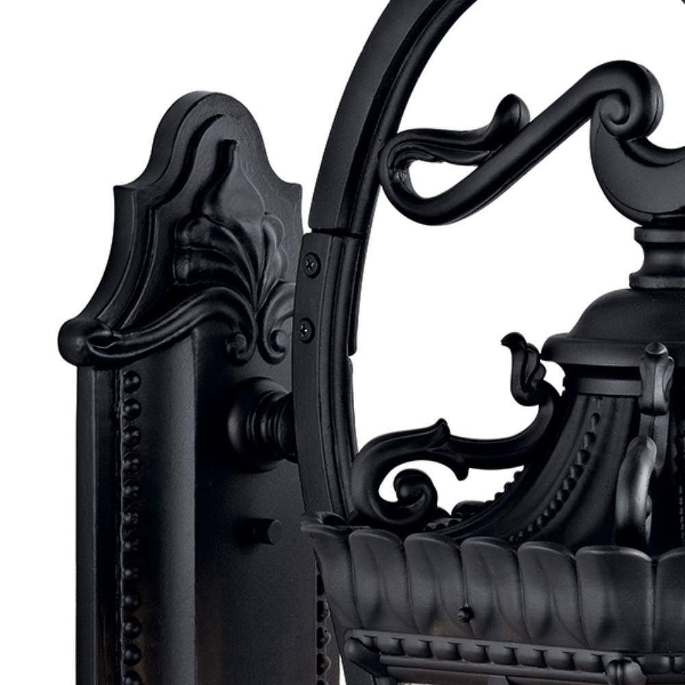 Tournai 37.75" 4 Light Outdoor Wall Light with Clear Seeded Glass in Textured Black
