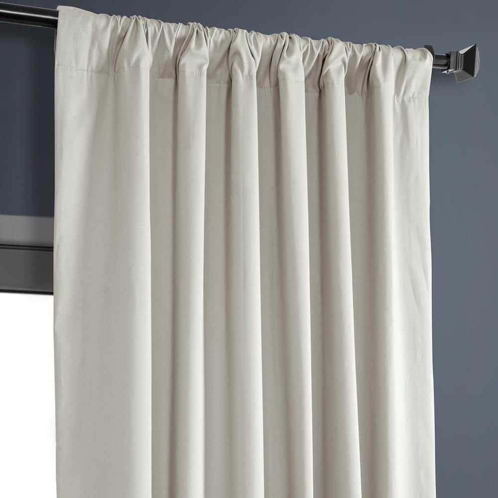 Hazelwood Beige Solid Cotton Blackout Curtain (1 Panel), Hazelwood Beige, 50W X 108L