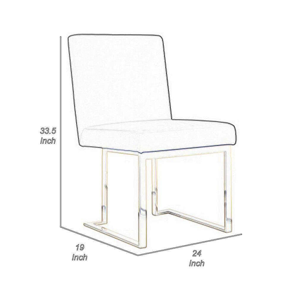 Benjara BM313384 24 in. Boly Side Dining Chair - Velvet & Cantilever - Green & Gold - Set of 2