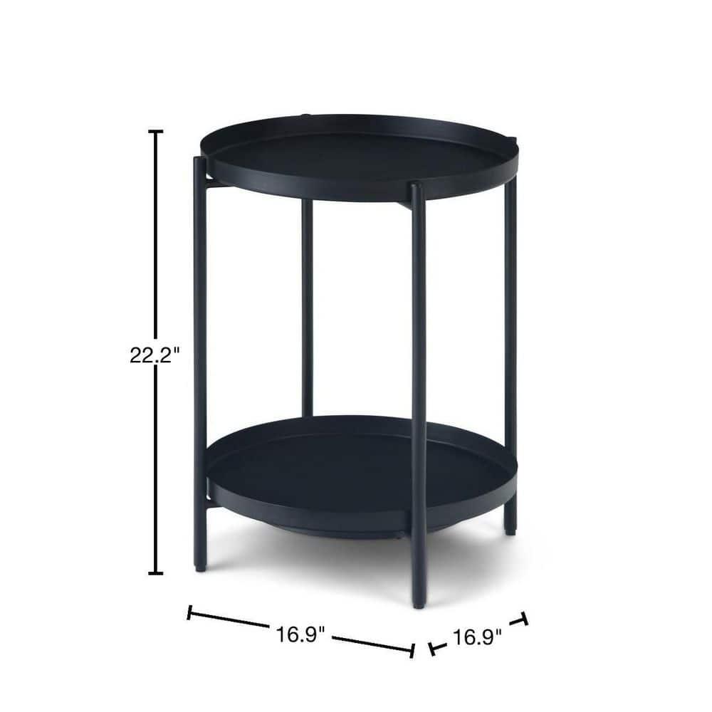 Simpli Home Monet Industrial 17 " Metal Metal End Table in Black