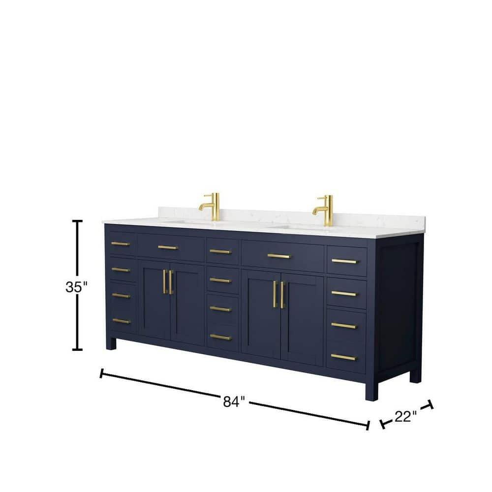 Wyndham Collection Beckett 84" Freestanding Double Bathroom Vanity with Cultured Marble Top