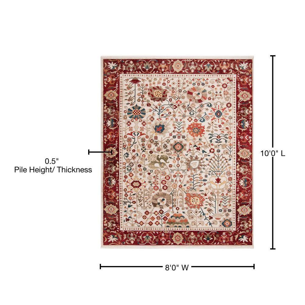 Kashan KSN303 Power Loomed Area Rug - Ivory/Red - 8'x10' - Safavieh.