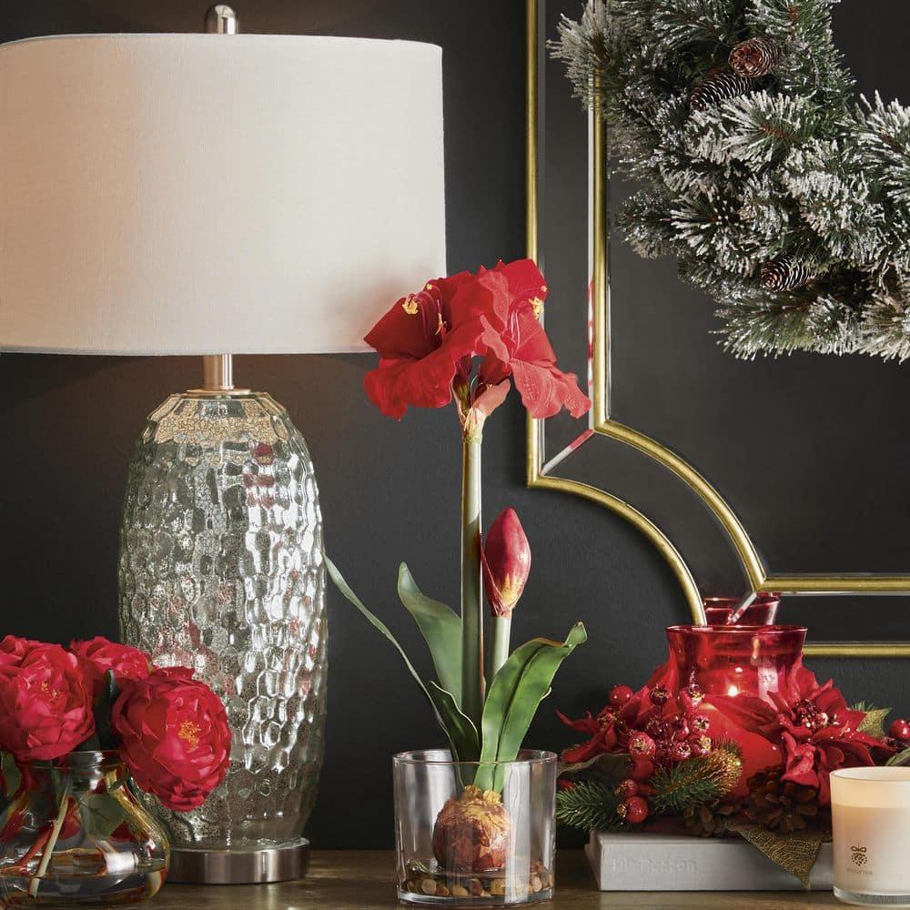 Nearly Natural Amaryllis with Round Vase
