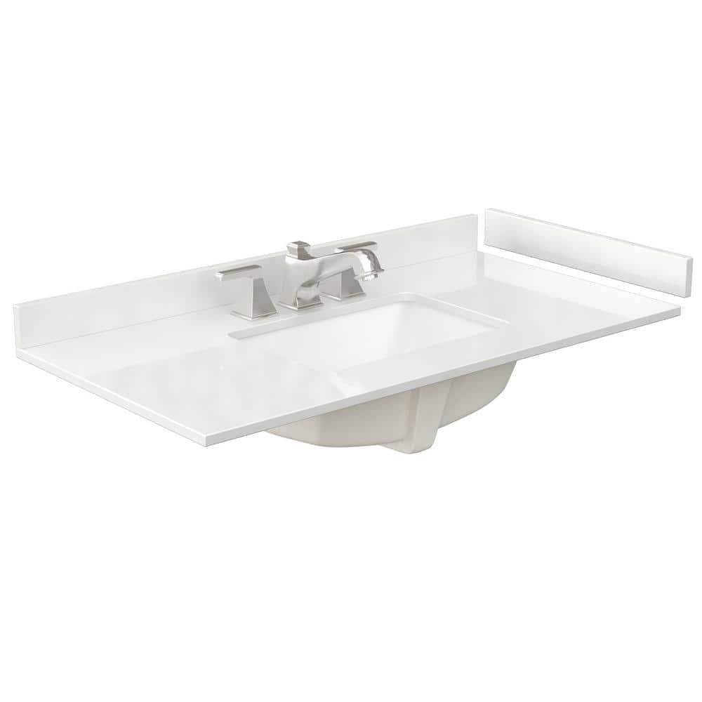 Wyndham Collection Beckett 42" Freestanding Single Bathroom Vanity with Quartz Top