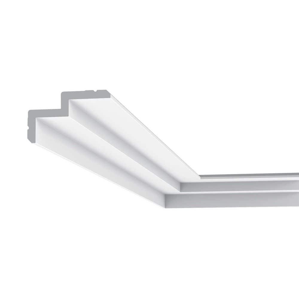 3-7/8 in x 2-3/8 in x 78-3/4 in Primed White Plain Polyurethane Crown Moulding