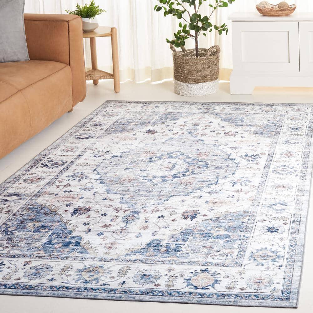 Arizona ARZ517 Power Loomed Machine Washable Area Rug - Light Blue/Ivory - 4'x6' - Safavieh.