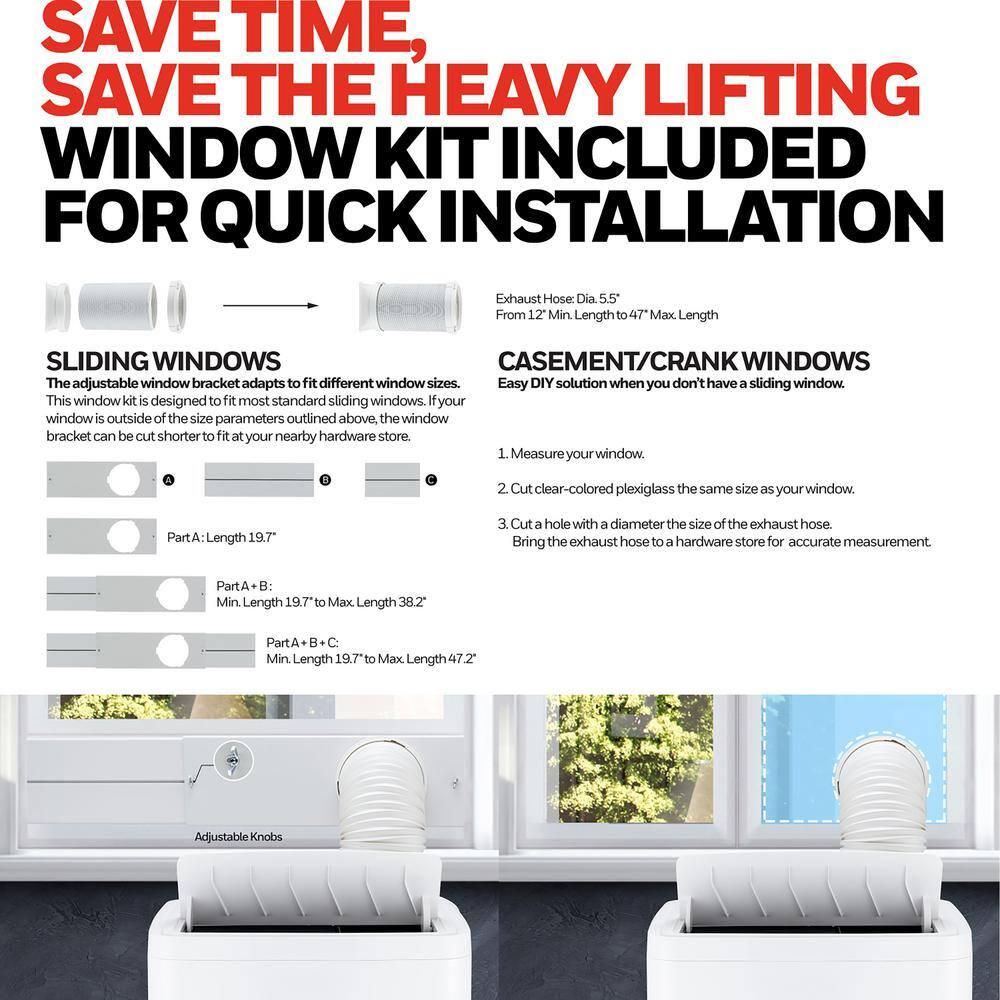 Honeywell 12000 BTU 115-Volt Portable Air Conditioner with Remote, White, HW2CESAWW9