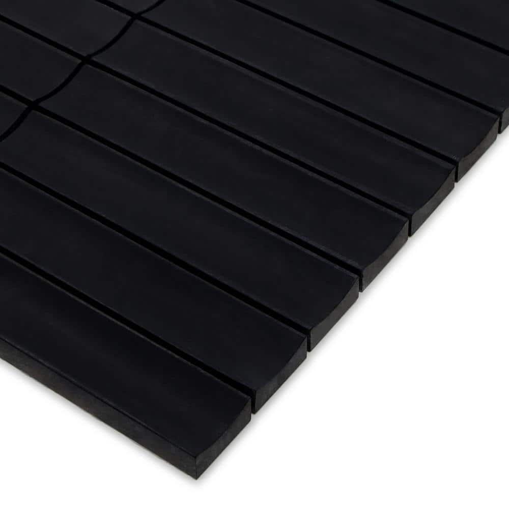 12.52" x 11.89" Honed Flucted Natural Marble Mosaic Tile