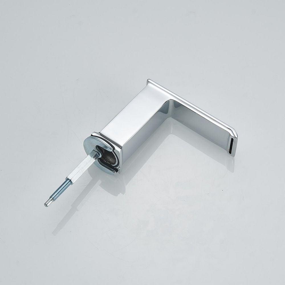 BWE 8 in. Waterfall Widespread 2-Handle Bathroom Faucet With Pop-up Drain Assembly in Spot Resist