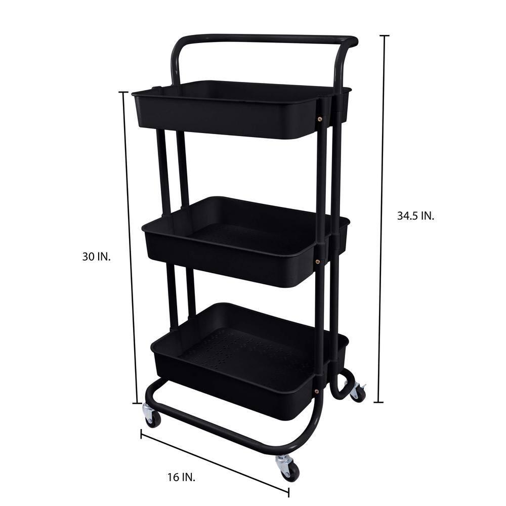 Organize It All 3 Tier Rolling Basket Cart