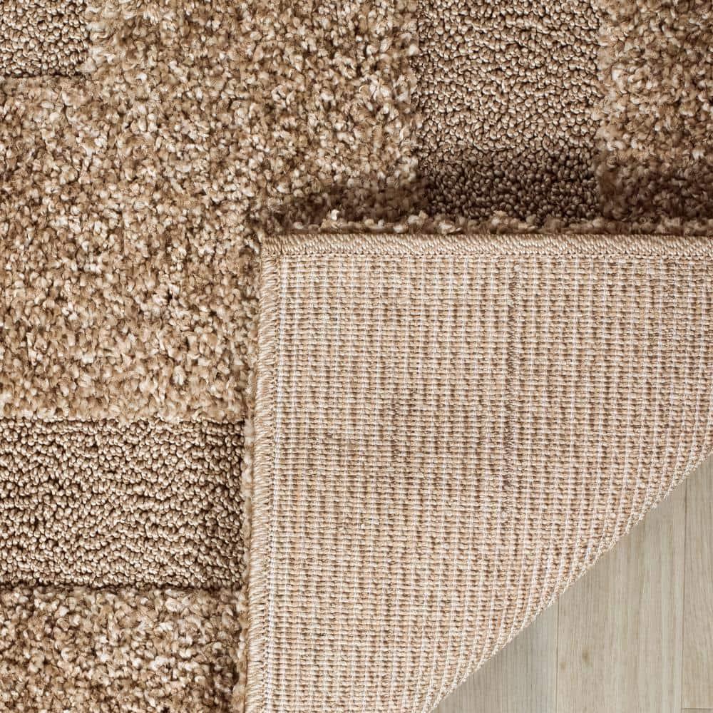 Florida Shag SG454 Power Loomed Indoor Area Rug - Beige/Beige - 4'x4' - Safavieh.