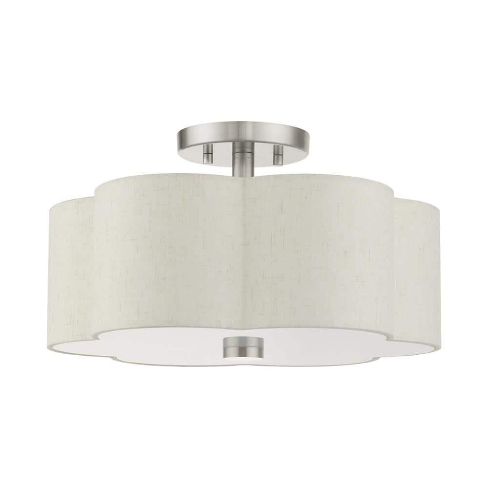 Livex Lighting Solstice 3 - Light Semi-Flush Mount in  Brushed Nickel