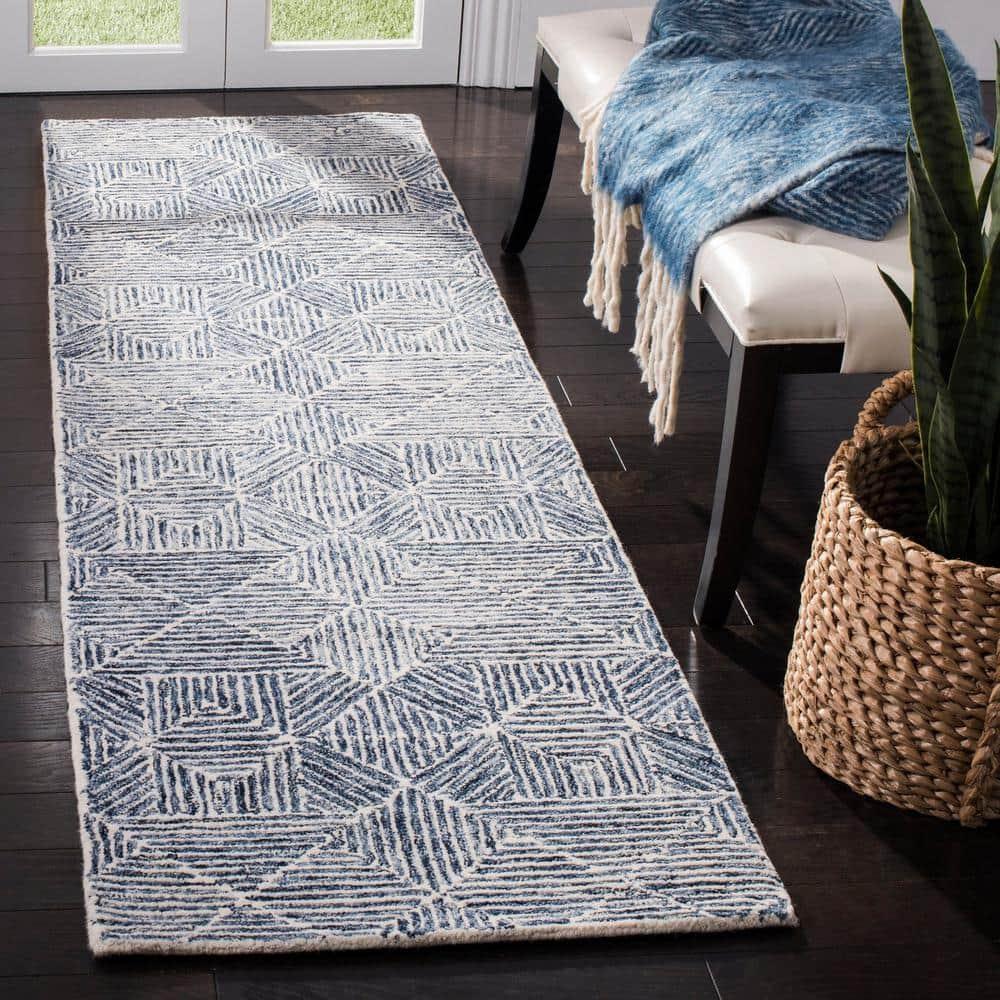 Linsly Handmade Blue/Ivory Rug