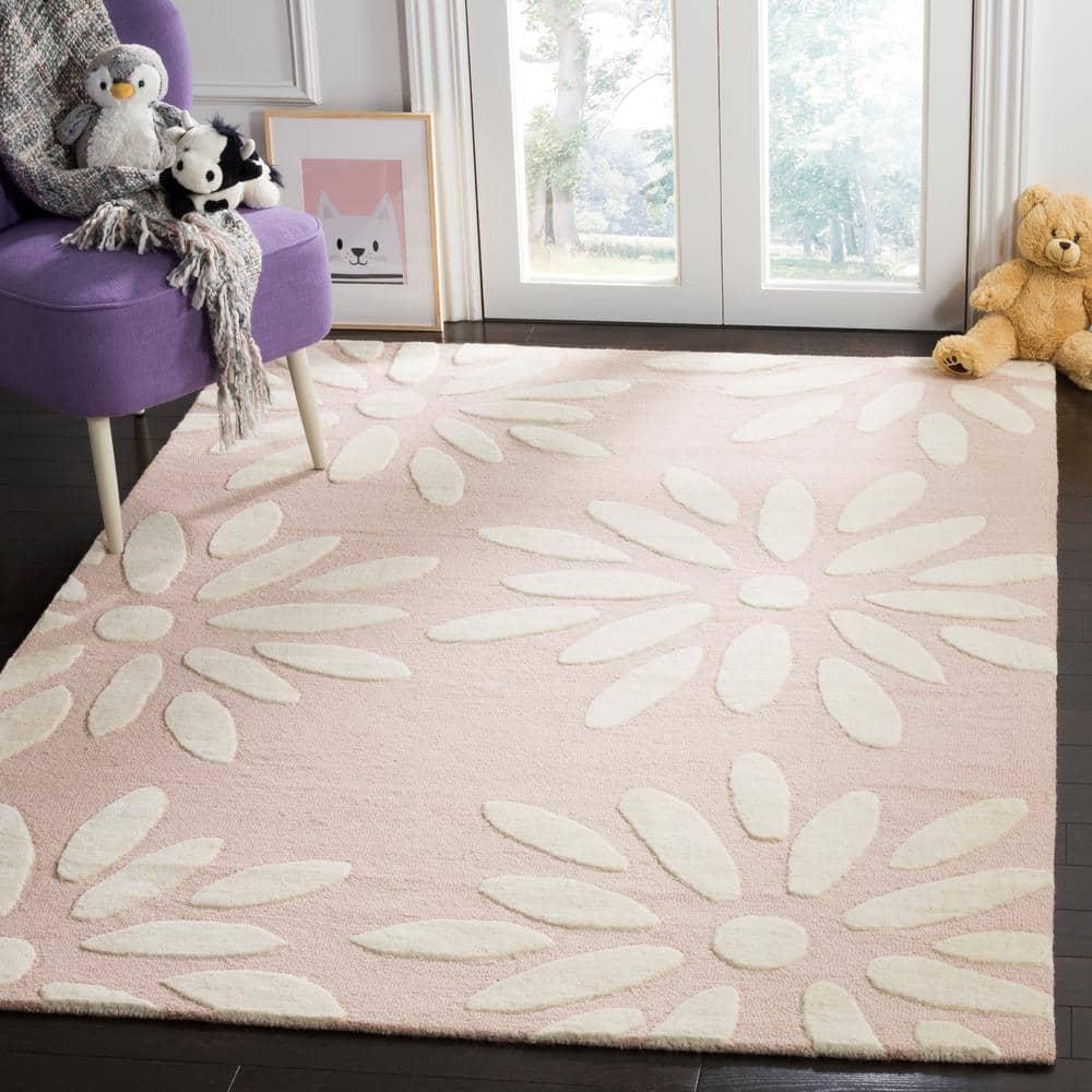 Safavieh Kids Daisy SFK914 Hand Tufted Indoor Area Rug - Pink/Ivory - 5'x7' - Safavieh