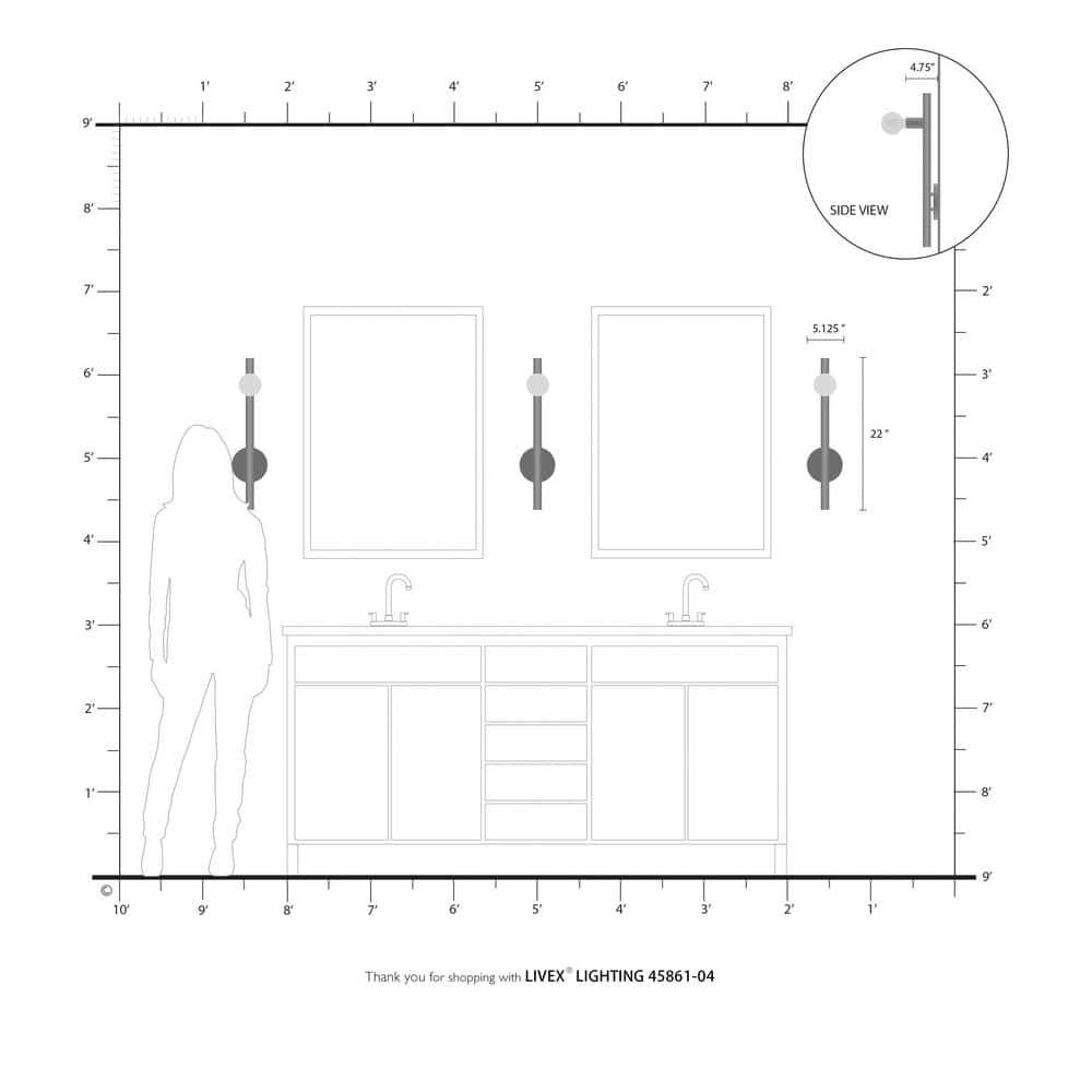 Livex Lighting Bannister 1 - Light Wall Light in  Black