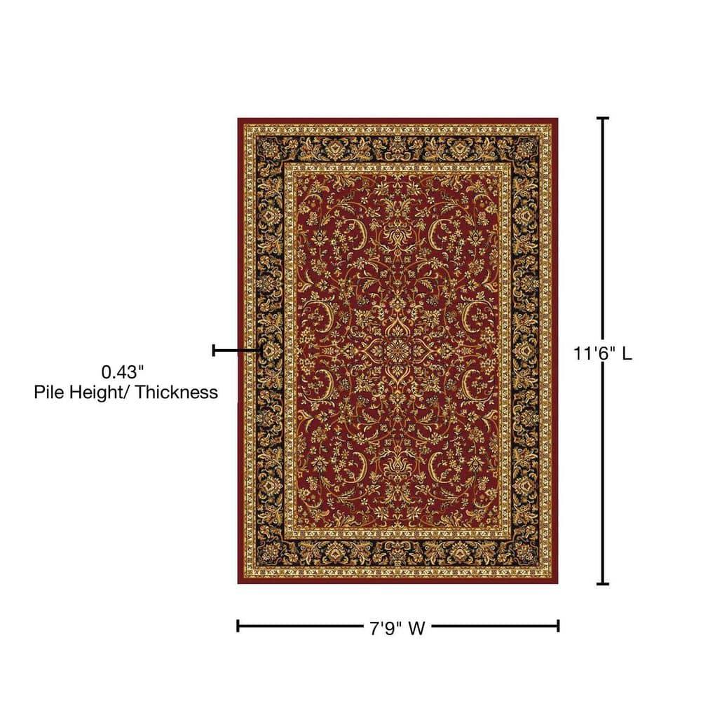 1318-1532-BURGUNDY Noble Rectangular Burgundy Traditional Italy Area Rug- 7 ft. 9 in. W x 11 ft. 6 in. H