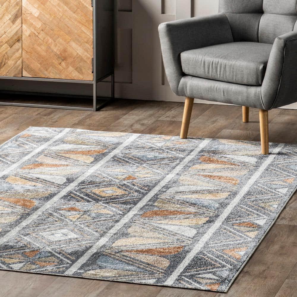 Nuloom Dolina Stripes Machine Washable Indoor Area Rug, 5' 3" x 8', Blue