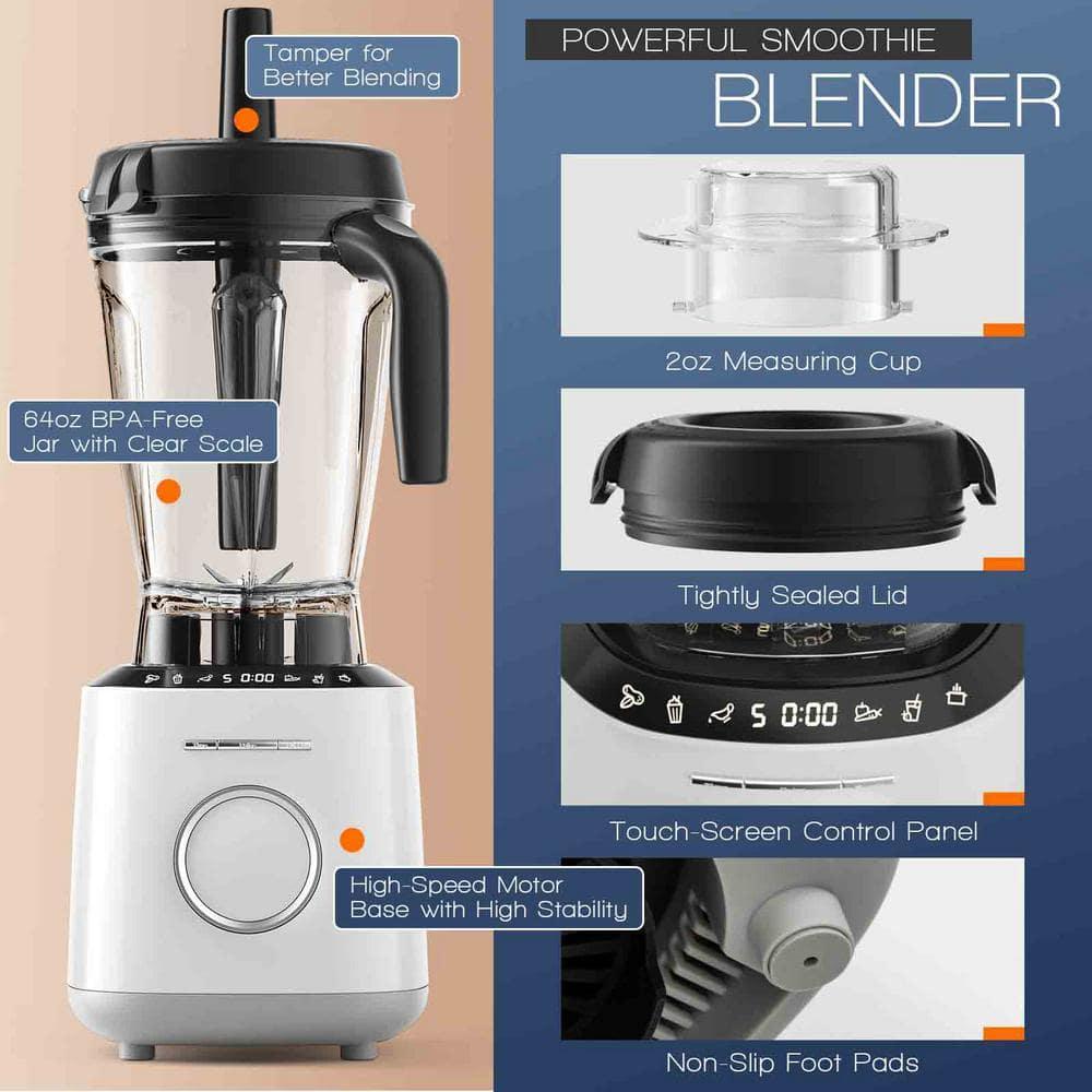 Costway 1500W Countertop Smoothies Blender 10 Speed w/ 6 Pre-Setting Programs