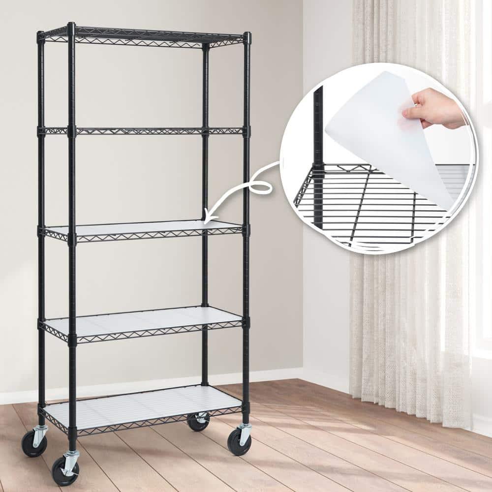 CAPHAUS CAPHAUS NSF Commercial Heavy Duty 5-Tier Adjustable Wire Shelving w/ Wheels & Leveling Feet, 30 x 14 x 64-Inch, Multiple Options