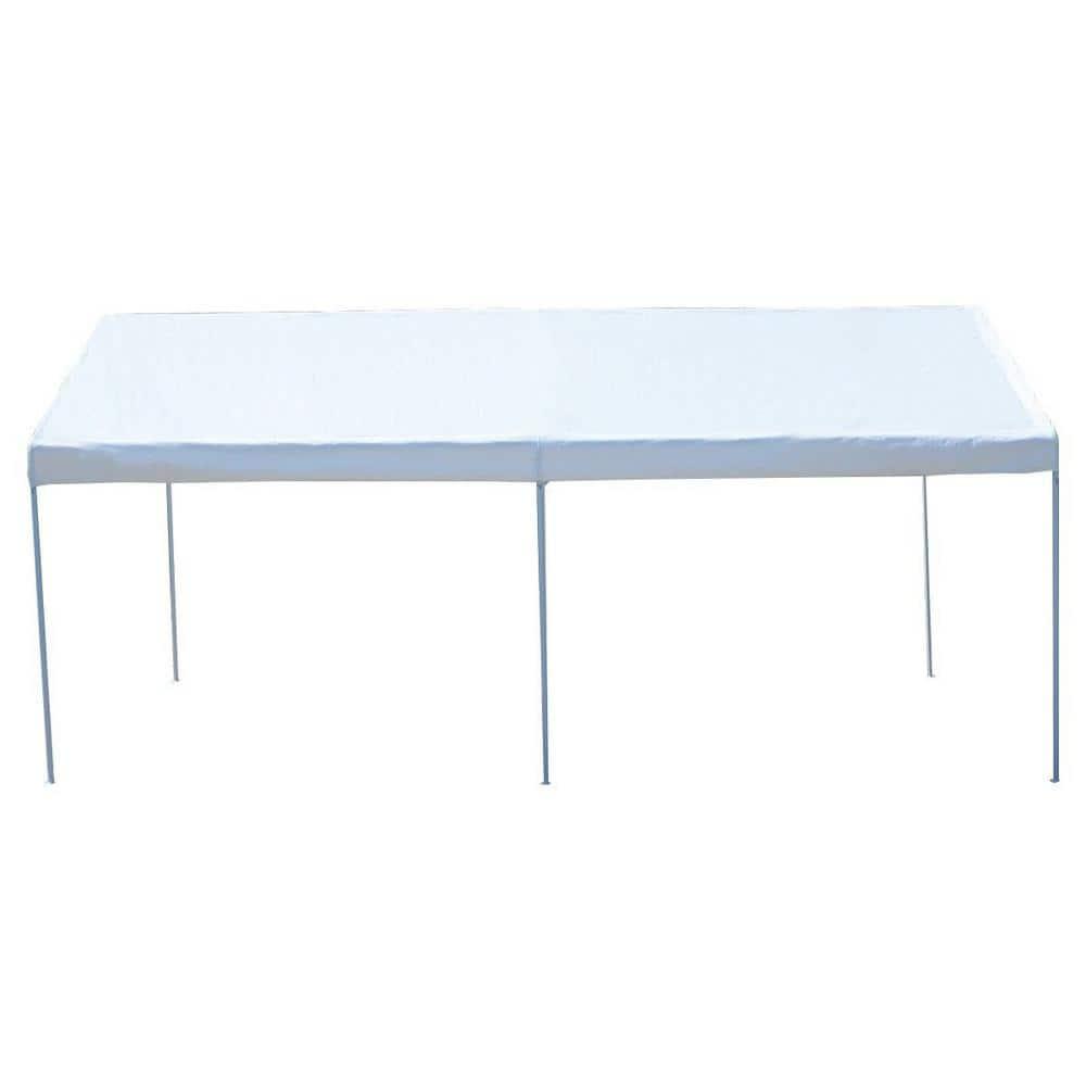 White Steel Frame 10 x 20 ft Portable Car Canopy Shelter