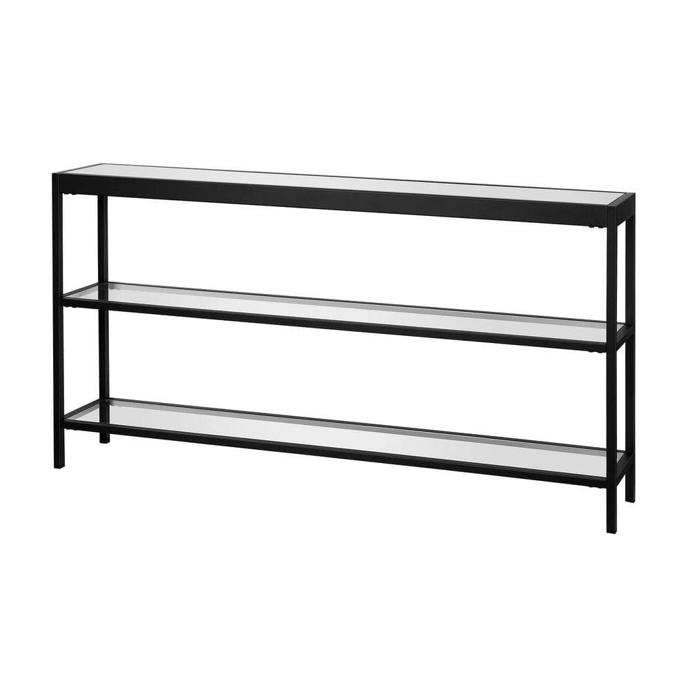 Evelyn&Zoe Alexis 55" Wide Rectangular Console Table, Blackened Bronze