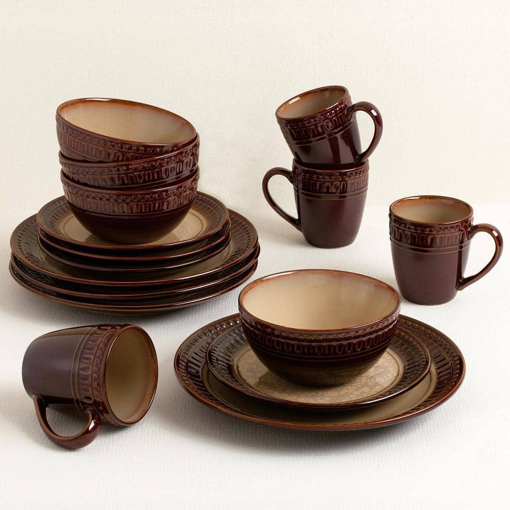 Lorren Home Trends 16 Piece Stoneware Dinnerware Set - Service for 4