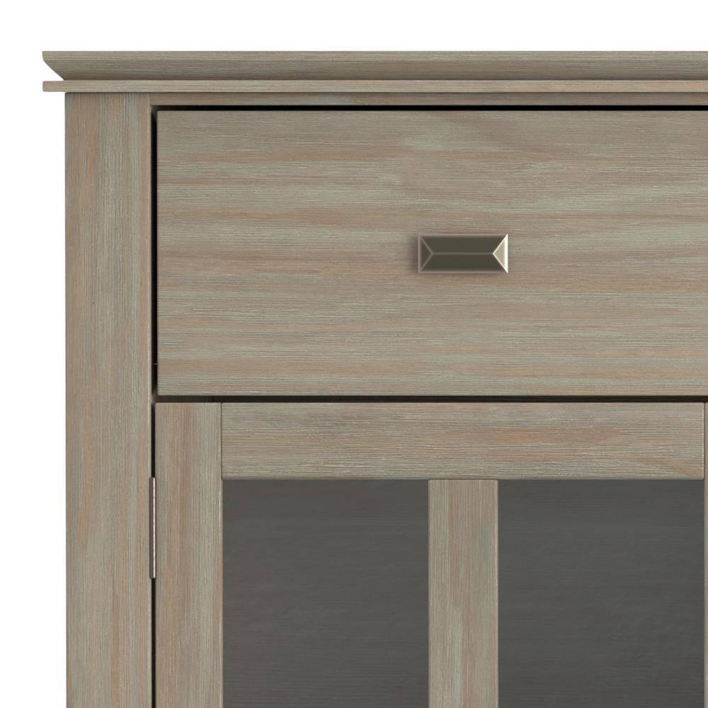 Simpli Home Artisan Solid Wood Sideboard Buffet In Distressed Grey