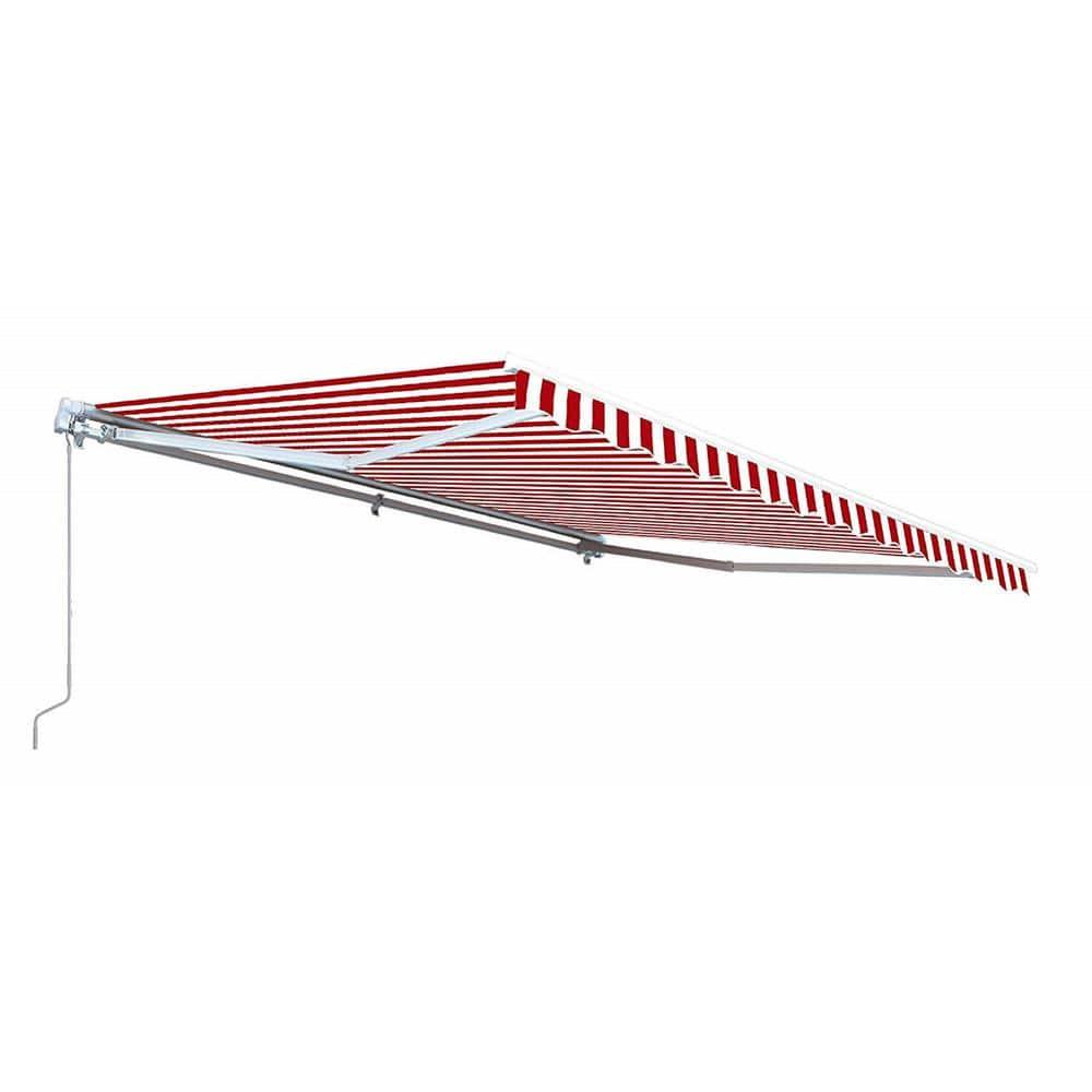 ALEKO Motorized Retractable Outdoor Awning with White Frame