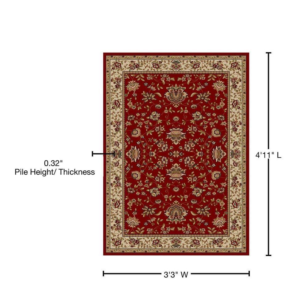 Radici Usa Como Area Rug 1597 Red Italian Bordered 3' 3" x 4' 11" Rectangle