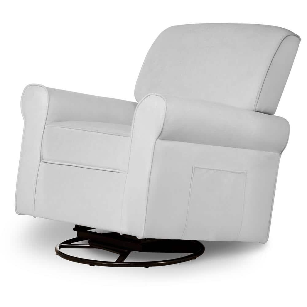 Evolur London Upholstered 360 Swivel Rocker, Misty Grey